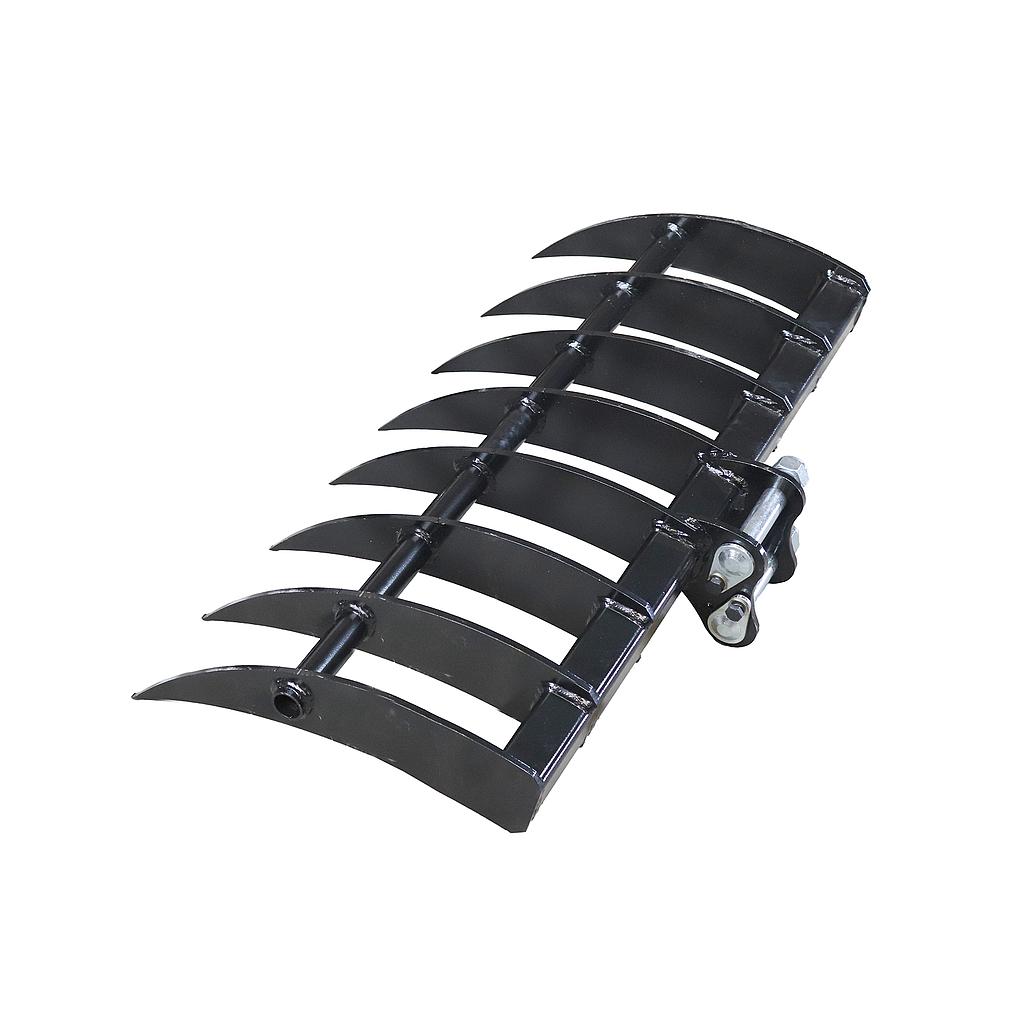 Rastrillo De 5 Dientes Para Mini Excavadora | Ancho 90 Mm, Orificio 25 Mm | Acero Al Manganeso Para Jardinería Y Limpieza