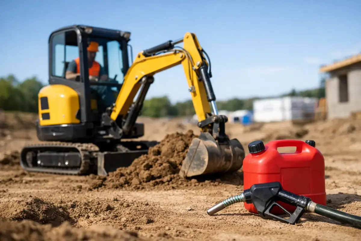 ¿Cuánto consume una mini excavadora por hora?