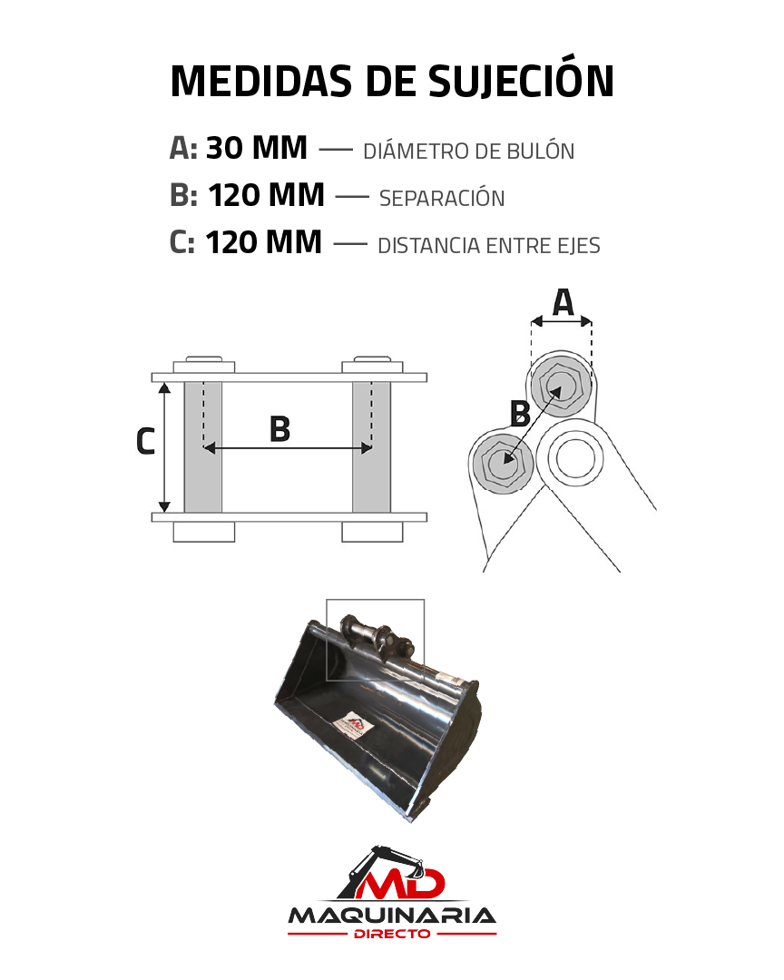 Cazo de Limpieza de 80 cm para Rippa RB06 (Bulones Ø 30 mm) - Imagen 7