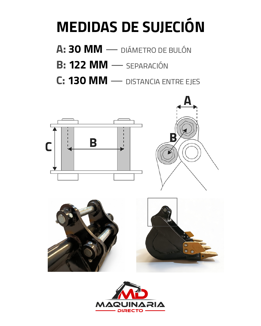 Cazo de Excavación de 60 cm para Rippa RB06 (Bulones Ø 30 mm) - Imagen 7