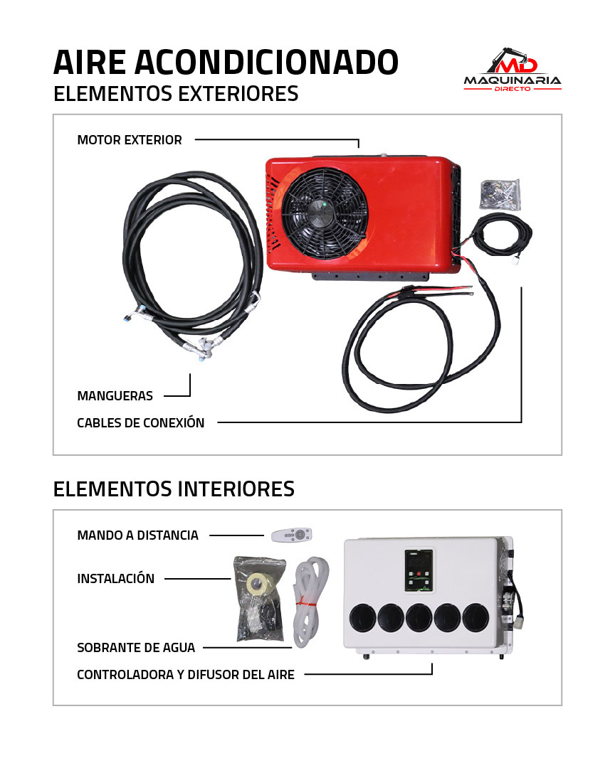 Aire Acondicionado 12v (Excavadoras, Palas, Cargadoras, Cabinas, Caravanas) - Imagen 4